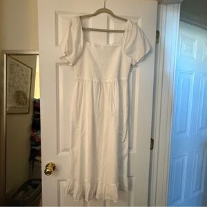 J. Crew Factory White Midi Dress